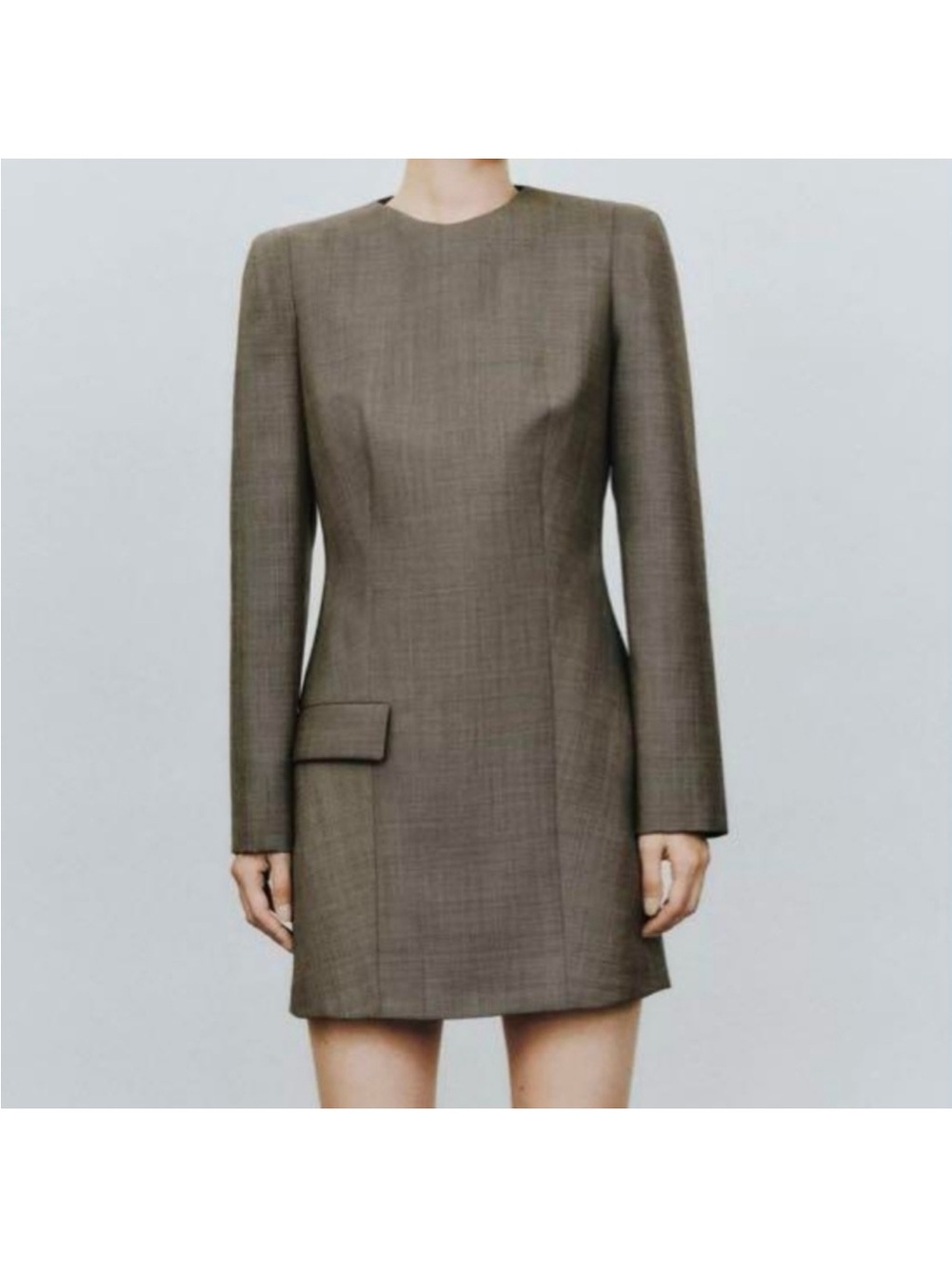 NWT ZARA Gray Wool Mix Mini Dress